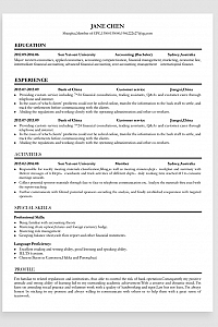 Standard Black and White Universal Word Resume Template